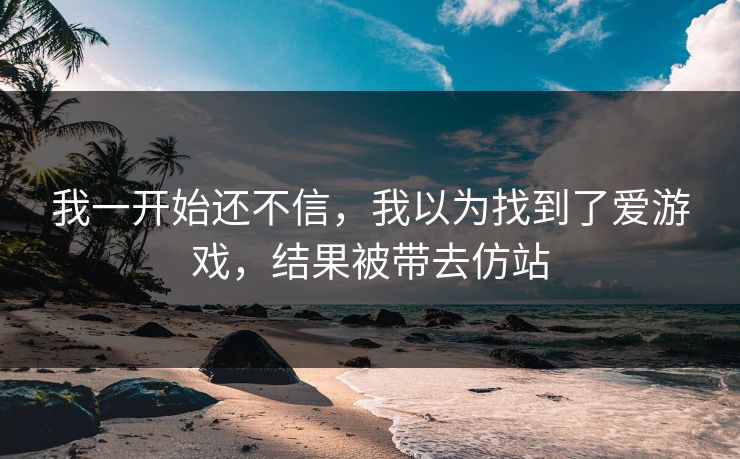 我一开始还不信，我以为找到了爱游戏，结果被带去仿站